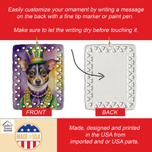 Load image into Gallery viewer, Rat Terrier King of Mardi Gras Porcelain Ornament