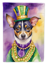 Load image into Gallery viewer, Rat Terrier King of Mardi Gras Garden Flag - Vibrant Dog-Themed Yard Decor by Caroline's Treasures