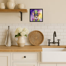 Load image into Gallery viewer, Rat Terrier King of Mardi Gras Framed Metal Print
