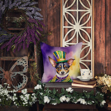 Load image into Gallery viewer, Rat Terrier King of Mardi Gras Throw Pillow - 14x14 Decorative Pillow – Art for Your Home &amp; Patio