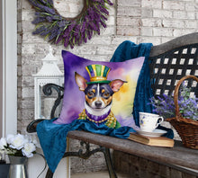Load image into Gallery viewer, Rat Terrier King of Mardi Gras Throw Pillow