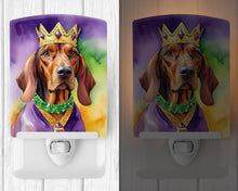 Load image into Gallery viewer, Redbone Coonhound King of Mardi Gras Ceramic Night Light
