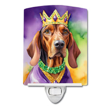 Load image into Gallery viewer, Redbone Coonhound King of Mardi Gras Ceramic Night Light