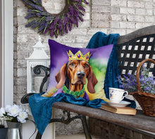 Load image into Gallery viewer, Redbone Coonhound King of Mardi Gras Throw Pillow