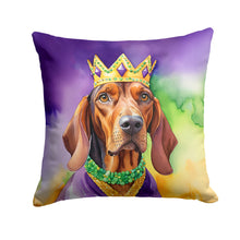 Load image into Gallery viewer, Redbone Coonhound King of Mardi Gras Throw Pillow