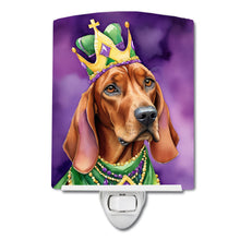 Load image into Gallery viewer, Redbone Coonhound King of Mardi Gras Ceramic Night Light