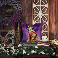 Load image into Gallery viewer, Redbone Coonhound King of Mardi Gras Throw Pillow
