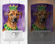 Load image into Gallery viewer, Rhodesian Ridgeback King of Mardi Gras Ceramic Night Light
