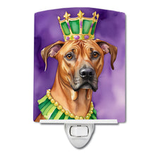Load image into Gallery viewer, Rhodesian Ridgeback King of Mardi Gras Ceramic Night Light