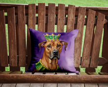 Load image into Gallery viewer, Rhodesian Ridgeback King of Mardi Gras Throw Pillow - 14x14 Decorative Pillow – Art for Your Home &amp; Patio