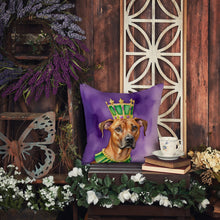 Load image into Gallery viewer, Rhodesian Ridgeback King of Mardi Gras Throw Pillow - 14x14 Decorative Pillow – Art for Your Home &amp; Patio