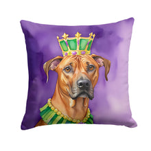 Load image into Gallery viewer, Rhodesian Ridgeback King of Mardi Gras Throw Pillow - 14x14 Decorative Pillow – Art for Your Home &amp; Patio