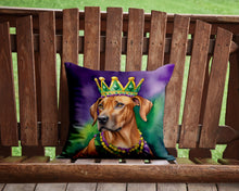 Load image into Gallery viewer, Rhodesian Ridgeback King of Mardi Gras Throw Pillow - 14x14 Decorative Pillow – Art for Your Home &amp; Patio