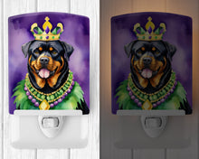 Load image into Gallery viewer, Rottweiler King of Mardi Gras Ceramic Night Light