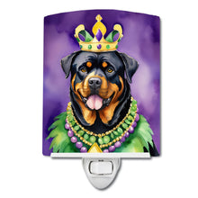 Load image into Gallery viewer, Rottweiler King of Mardi Gras Ceramic Night Light