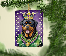 Load image into Gallery viewer, Rottweiler King of Mardi Gras Porcelain Ornament
