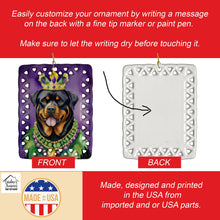 Load image into Gallery viewer, Rottweiler King of Mardi Gras Porcelain Ornament