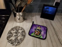 Load image into Gallery viewer, Rottweiler King of Mardi Gras Pot Holders - Set of 2 Decorative Kitchen Helpers | Made in the USA