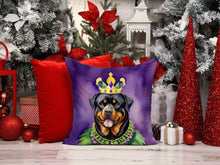 Load image into Gallery viewer, Rottweiler King of Mardi Gras Throw Pillow - 14x14 Decorative Pillow – Art for Your Home &amp; Patio
