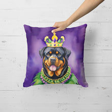 Load image into Gallery viewer, Rottweiler King of Mardi Gras Throw Pillow
