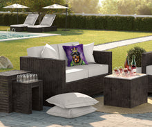 Load image into Gallery viewer, Rottweiler King of Mardi Gras Throw Pillow