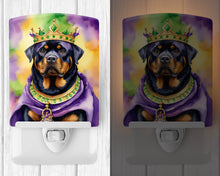 Load image into Gallery viewer, Rottweiler King of Mardi Gras Ceramic Night Light
