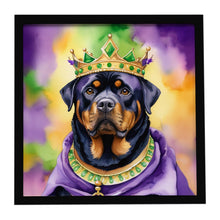 Load image into Gallery viewer, Rottweiler King of Mardi Gras Framed Metal Print