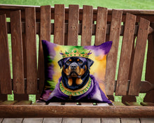 Load image into Gallery viewer, Rottweiler King of Mardi Gras Throw Pillow - 14x14 Decorative Pillow – Art for Your Home &amp; Patio