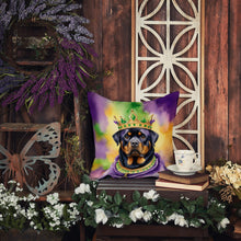 Load image into Gallery viewer, Rottweiler King of Mardi Gras Throw Pillow - 14x14 Decorative Pillow – Art for Your Home &amp; Patio