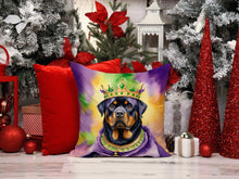 Load image into Gallery viewer, Rottweiler King of Mardi Gras Throw Pillow - 14x14 Decorative Pillow – Art for Your Home &amp; Patio