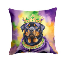 Load image into Gallery viewer, Rottweiler King of Mardi Gras Throw Pillow - 14x14 Decorative Pillow – Art for Your Home &amp; Patio