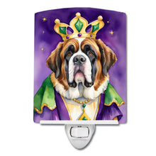 Load image into Gallery viewer, Saint Bernard King of Mardi Gras Ceramic Night Light