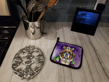 Load image into Gallery viewer, Saint Bernard King of Mardi Gras Pot Holders - Set of 2 Decorative Kitchen Helpers | Made in the USA