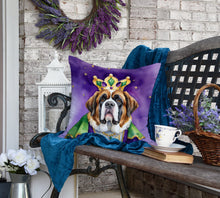 Load image into Gallery viewer, Saint Bernard King of Mardi Gras Throw Pillow