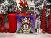 Load image into Gallery viewer, Saint Bernard King of Mardi Gras Throw Pillow