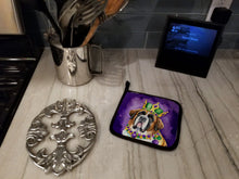 Load image into Gallery viewer, Saint Bernard King of Mardi Gras Pot Holders - Set of 2 Decorative Kitchen Helpers | Made in the USA