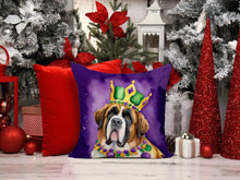 Load image into Gallery viewer, Saint Bernard King of Mardi Gras Throw Pillow