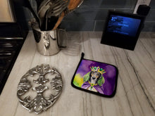 Load image into Gallery viewer, Saluki King of Mardi Gras Pot Holders - Set of 2 Decorative Kitchen Helpers | Made in the USA