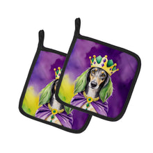 Load image into Gallery viewer, Saluki King of Mardi Gras Pot Holders - Set of 2 Decorative Kitchen Helpers | Made in the USA