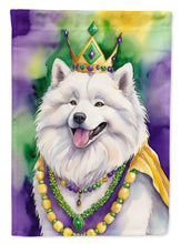 Load image into Gallery viewer, Samoyed King of Mardi Gras House Flag
