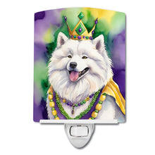 Load image into Gallery viewer, Samoyed King of Mardi Gras Ceramic Night Light