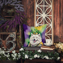 Load image into Gallery viewer, Samoyed King of Mardi Gras Throw Pillow - 14x14 Decorative Pillow – Art for Your Home &amp; Patio