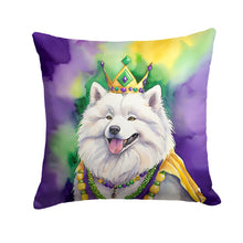 Load image into Gallery viewer, Samoyed King of Mardi Gras Throw Pillow - 14x14 Decorative Pillow – Art for Your Home &amp; Patio