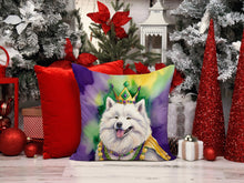 Load image into Gallery viewer, Samoyed King of Mardi Gras Throw Pillow