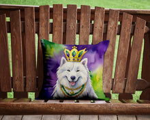 Load image into Gallery viewer, Samoyed King of Mardi Gras Throw Pillow - 14x14 Decorative Pillow – Art for Your Home &amp; Patio