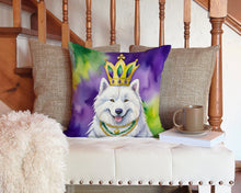 Load image into Gallery viewer, Samoyed King of Mardi Gras Throw Pillow - 14x14 Decorative Pillow – Art for Your Home &amp; Patio