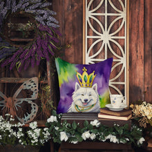 Load image into Gallery viewer, Samoyed King of Mardi Gras Throw Pillow - 14x14 Decorative Pillow – Art for Your Home &amp; Patio