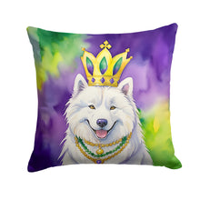Load image into Gallery viewer, Samoyed King of Mardi Gras Throw Pillow - 14x14 Decorative Pillow – Art for Your Home &amp; Patio