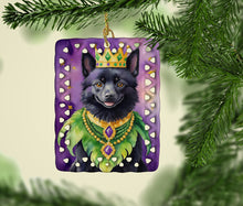 Load image into Gallery viewer, Schipperke King of Mardi Gras Porcelain Ornament