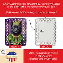 Load image into Gallery viewer, Schipperke King of Mardi Gras Porcelain Ornament